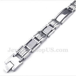 Pulseira Masculina De Fibra De Carbono Branca De Titânio
