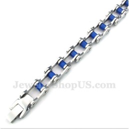 Pulseira De Corrente De Bicicleta De Borracha Azul De Titânio Masculina