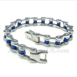 Pulseira De Corrente De Bicicleta De Borracha Azul De Titânio Masculina
