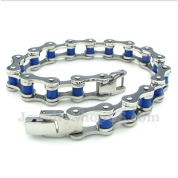 Pulseira De Corrente De Bicicleta De Borracha Azul De Titânio Masculina