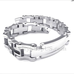 Pulseira Masculina Cruz Preta De Titânio