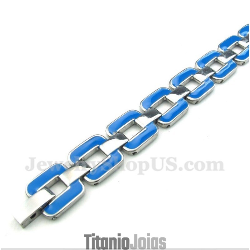Pulseira Masculina Azul Titânio Pulseira Masculina Azul Titânio