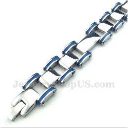 Pulseira Masculina De Borracha Azul Titânio