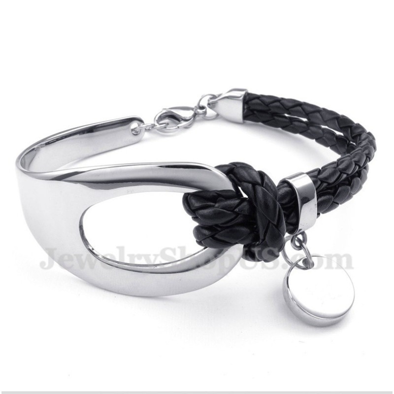 Pulseira Masculina De Couro De Titânio Pulseira Masculina De Couro De Titânio
