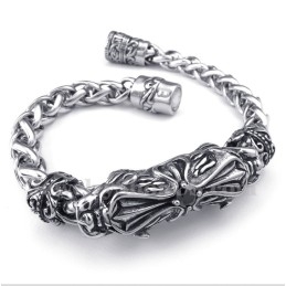 Pulseira Masculina De Titânio Com Diamantes Fundidos