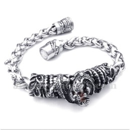 Pulseira Masculina De Titânio Fundido Com Diamante Vermelho