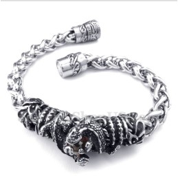 Pulseira Masculina De Titânio Fundido Com Diamante Vermelho