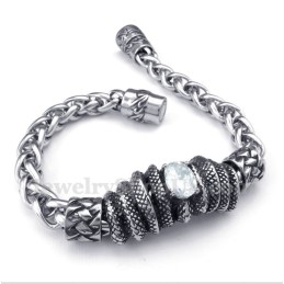 Pulseira Masculina De Titânio Fundido Com Diamante Branco