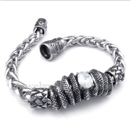 Pulseira Masculina De Titânio Fundido Com Diamante Branco