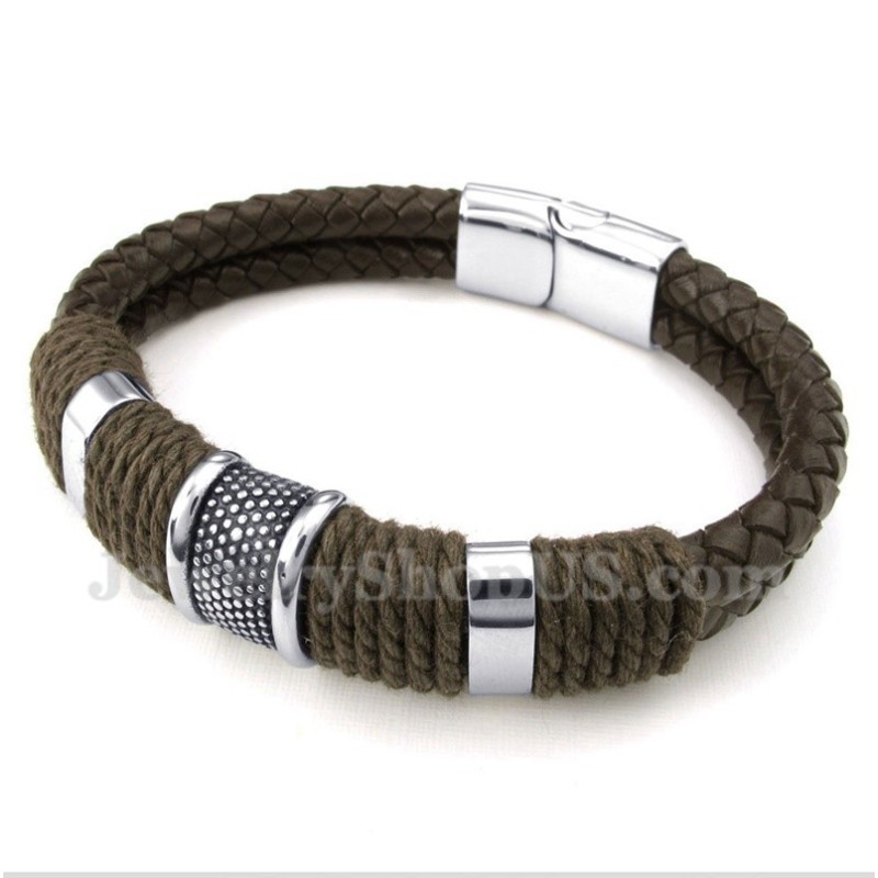 Pulseira Masculina De Couro De Titânio Pulseira Masculina De Couro De Titânio
