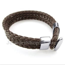 Pulseira Masculina De Couro De Titânio