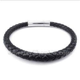 Pulseira Masculina De Couro De Titânio