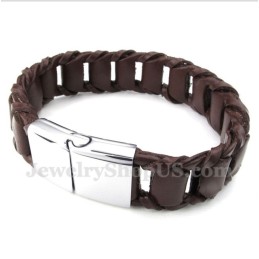 Pulseira Masculina De Couro De Titânio