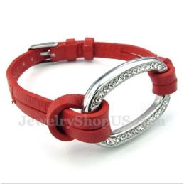 Pulseira Masculina De Couro De Titânio