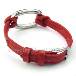 Pulseira Masculina De Couro De Titânio