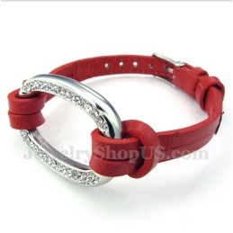 Pulseira Masculina De Couro De Titânio
