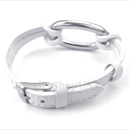 Pulseira Masculina De Couro De Titânio