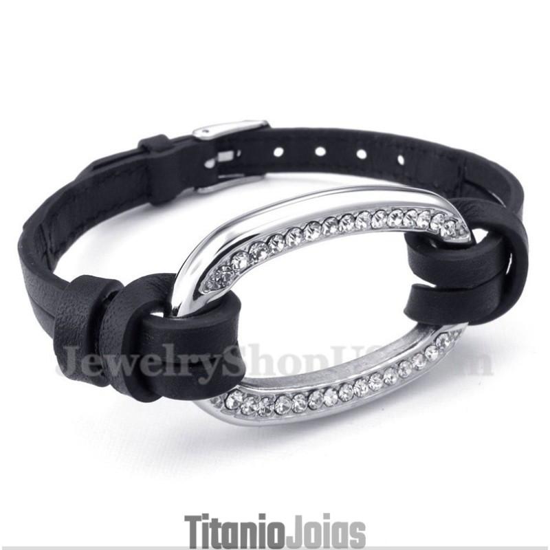 Pulseira Masculina De Couro De Titânio Pulseira Masculina De Couro De Titânio