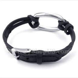 Pulseira Masculina De Couro De Titânio