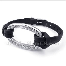 Pulseira Masculina De Couro De Titânio
