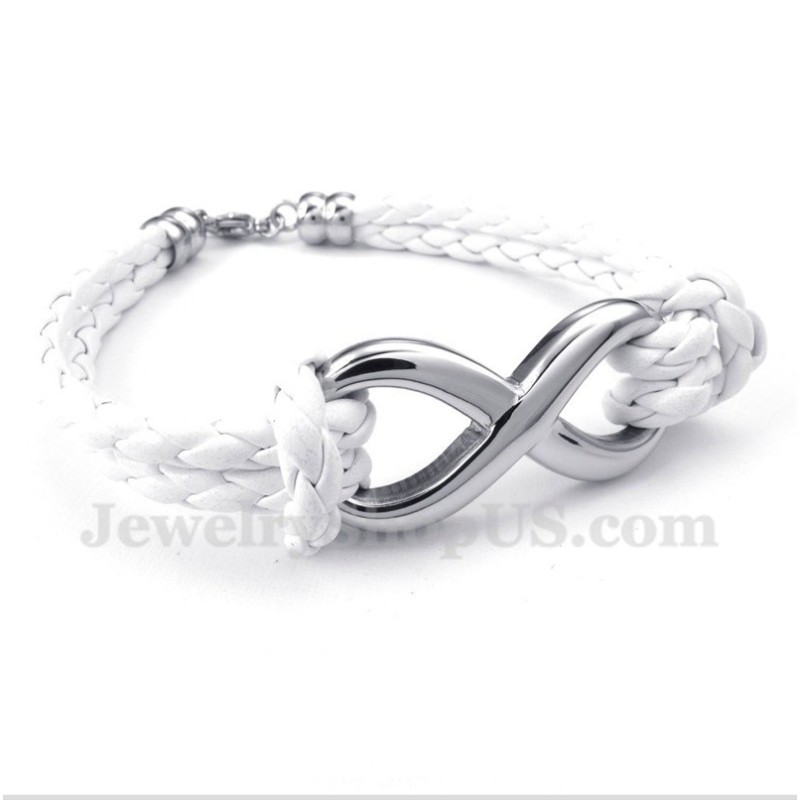 Pulseira De Couro Com Símbolo Do Infinito Em Titânio Masculino Pulseira De Couro Com Símbolo Do Infinito Em Titânio Masculino