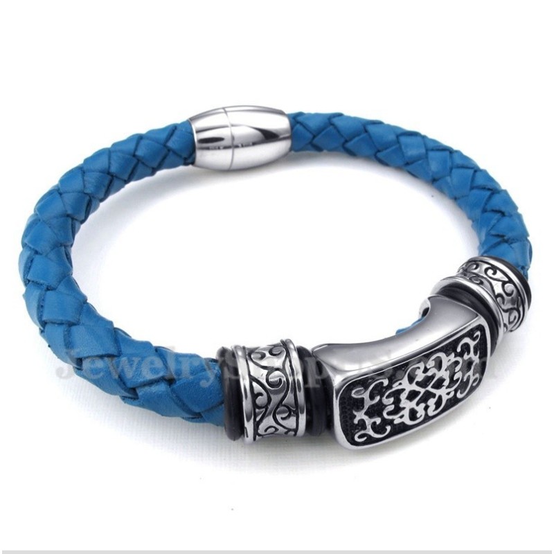Pulseira Masculina De Couro De Titânio Pulseira Masculina De Couro De Titânio