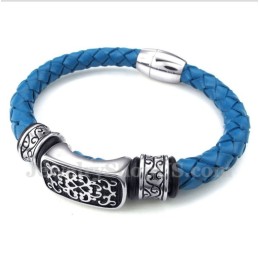 Pulseira Masculina De Couro De Titânio