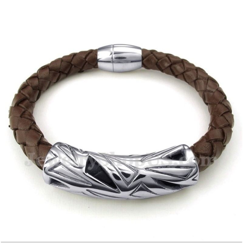 Pulseira Masculina De Couro De Titânio Pulseira Masculina De Couro De Titânio