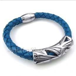 Pulseira Masculina De Couro De Titânio