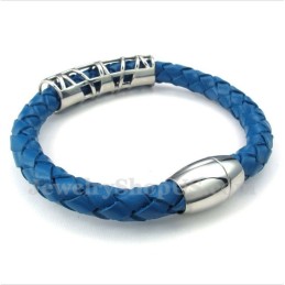 Pulseira Masculina De Couro De Titânio