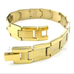 Pulseira Masculina De Titânio Dourado