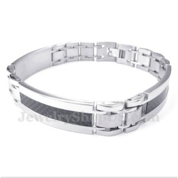 Pulseira Masculina De Fibra De Carbono E Titânio