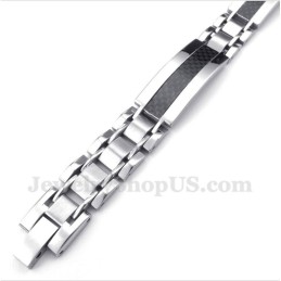 Pulseira Masculina De Fibra De Carbono E Titânio