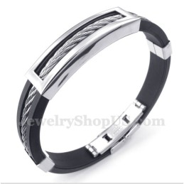 Pulseira Masculina De Cabo De Borracha De Titânio