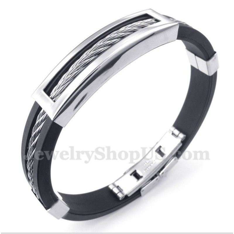 Pulseira Masculina De Cabo De Borracha De Titânio Pulseira Masculina De Cabo De Borracha De Titânio