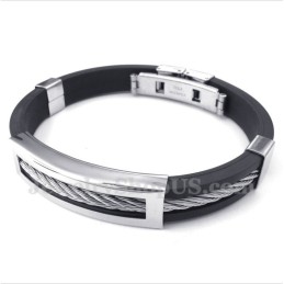 Pulseira Masculina De Cabo De Borracha De Titânio
