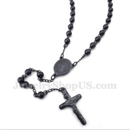 Colar Jesus Preto De Titânio Masculino
