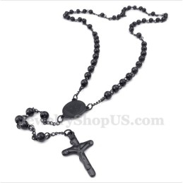Colar Jesus Preto De Titânio Masculino
