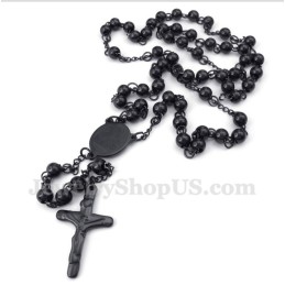 Colar Jesus Preto De Titânio Masculino