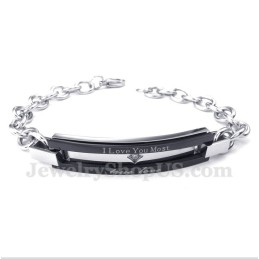 Pulseira De Casal Preta De Titânio Masculina