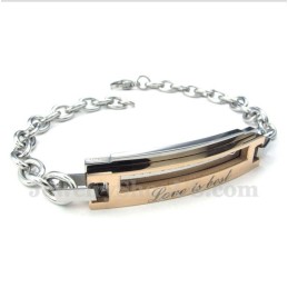 Pulseira De Casal Masculina De Titânio E Ouro