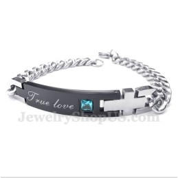 Pulseira De Casal Masculina De Titânio E Diamante