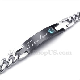 Pulseira De Casal Masculina De Titânio E Diamante
