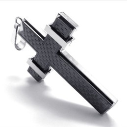 Pingente De Titânio Com Cruz Da Moda (Preto)
