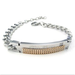Pulseira De Casal Feminina De Titânio E Diamante