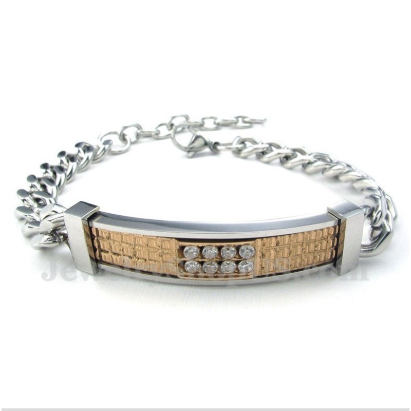 Pulseira De Casal Feminina De Titânio E Ouro Com Diamantes Pulseira De Casal Feminina De Titânio E Ouro Com Diamantes