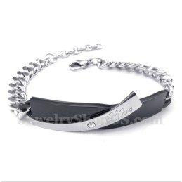 Pulseira Masculina De Titânio Preto Para Casal