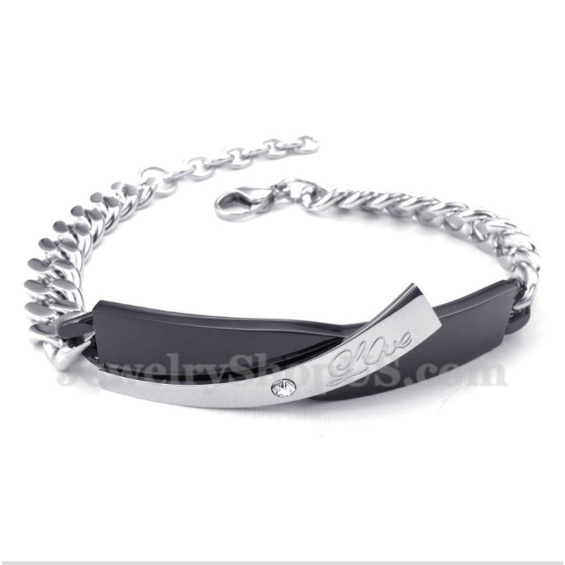 Pulseira Masculina De Titânio Preto Para Casal Pulseira Masculina De Titânio Preto Para Casal