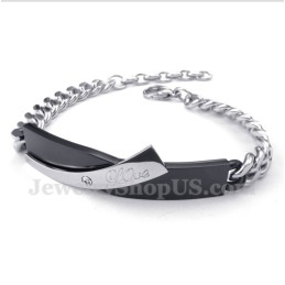 Pulseira Masculina De Titânio Preto Para Casal