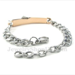 Pulseira De Casal Feminina De Titânio E Ouro